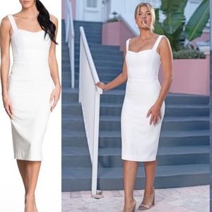 Dress the Population White Midi Dress